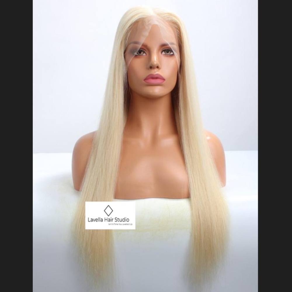 Long blonde lace front wig